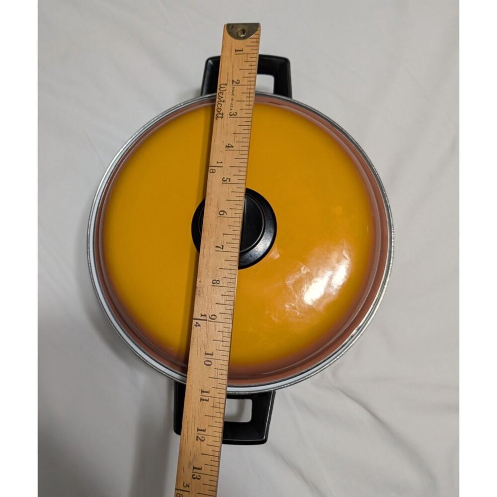Strawberry Enamel Stew Pot Lid 6 Quart Yellow White Retro Cookware Vintage - Picture 16 of 16